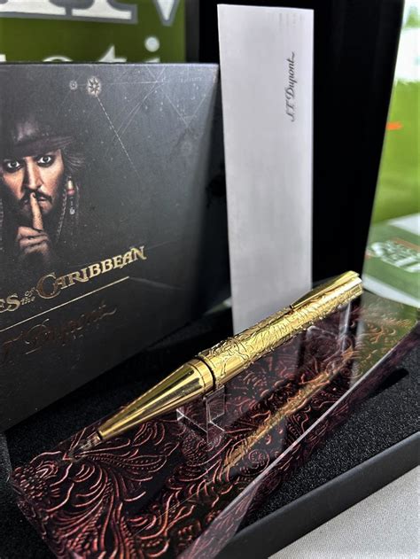 S T Dupont Pirates Of The Caribbean Ballpoint Gold Plated Pen James