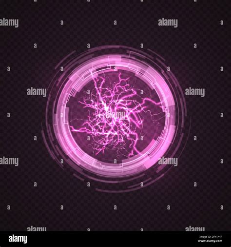 Lighting Circle Purple Ball Energy Plasma Electric Power Explosion Pink Sparks And