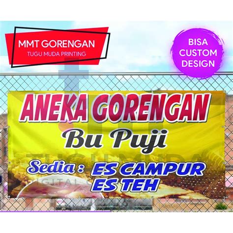 Jual Cetak Mmtbannerspanduk Warung Aneka Gorengan Mendoan Tahu