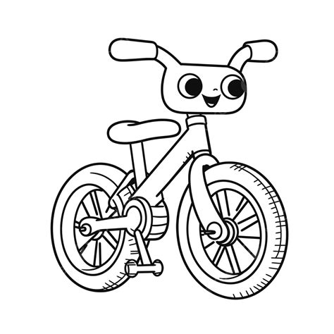 Cute Picture Of A Bike Coloring Page Outline Sketch Drawing Vector