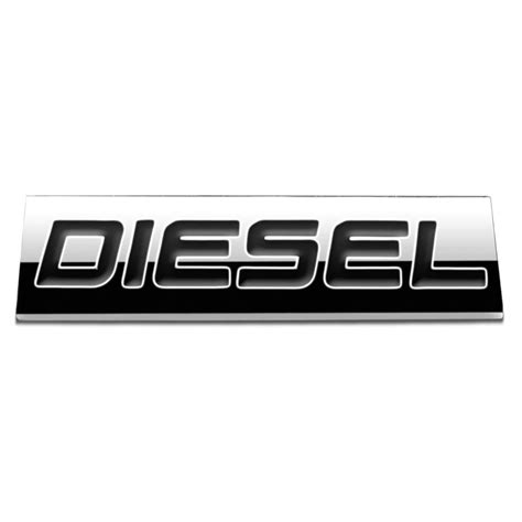 Chrome Finish Metal Emblem Diesel Badge Black Letter