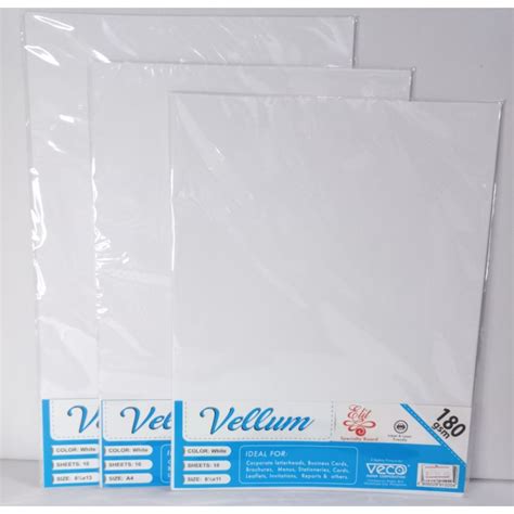 Veco Elit Specialty Board Vellum White 180 Gsm Shopee Philippines