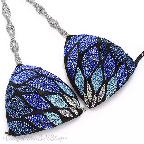 Purple Blue Bikini Bikini Competition Suit