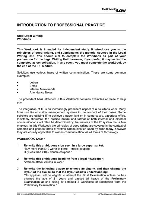 2021 Ipp Ws Writing Ce01 Workbook INTRODUCTION TO PROFESSIONAL