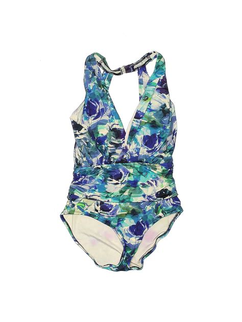 Badgley Mischka Multi Color Blue One Piece Swimsuit Size 6 73 Off