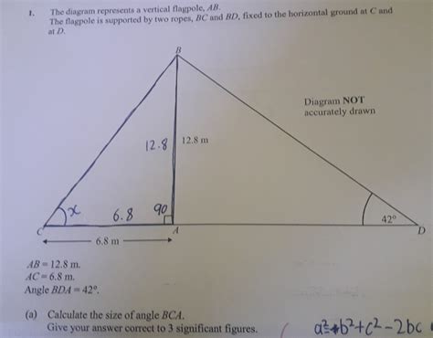 Solved 1 The Diagram Represents A Vertical Flagpole AB The Flagpole