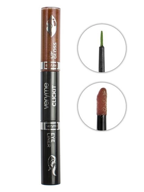 Oriflame Veryme Clickit Eyeliner Green And Lip Gloss Cherry Brown 35ml