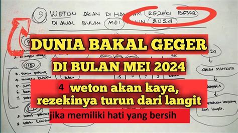 Ini 4 Weton Yang Akan Kebanjiran Rezeki Berlimpah Di Bulan Mei 2024