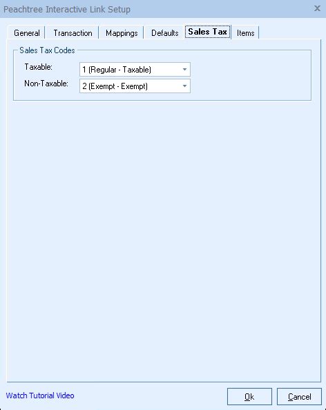 Sales Tax Tab