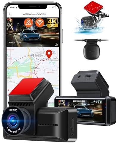 Dashcam Car K Uhd Wifidash Cam Car Front Rear With Gps Amazon De