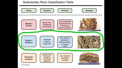 Sedimentary Rock Classification Chart