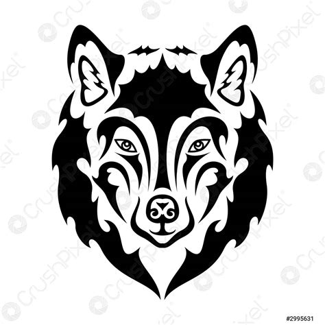 Hand Drawn Abstract Portrait Of A Wolf Vector Stylized Illustration