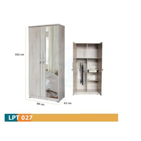 Jual Lemari Pakaian 2 Pintu Lunar LPT 027 Drop Only Free Ongkir 30km Dr