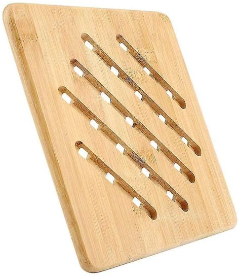 Hot Pad Pot Holders Heat Insulation Pads Square Grid Bamboo Placemat Heat Resistant Table Mats