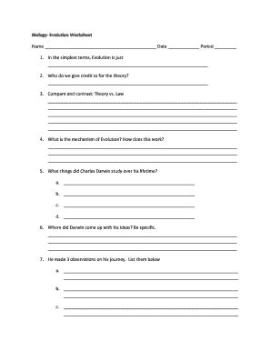 Evolution Worksheet PDF Complete With Ease AirSlate SignNow