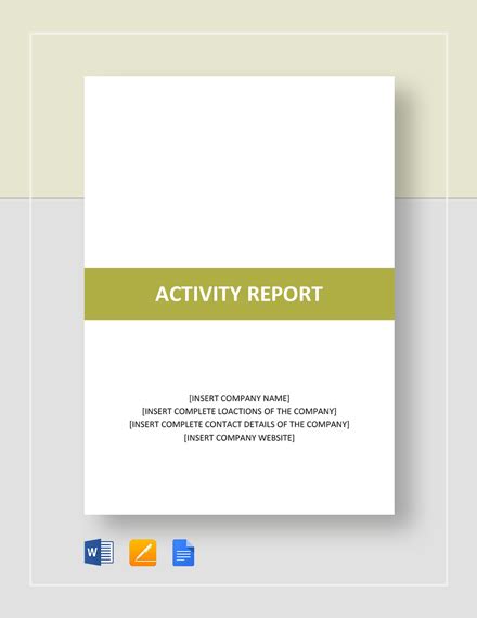 25 Activity Report Templates Free Sample Example Format Download