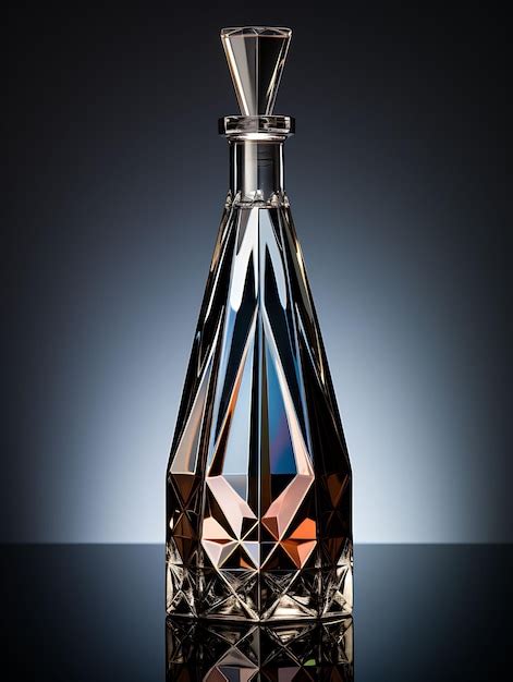 Premium Ai Image A Faceted Bottle On Glass Modern Aesthetics Glass