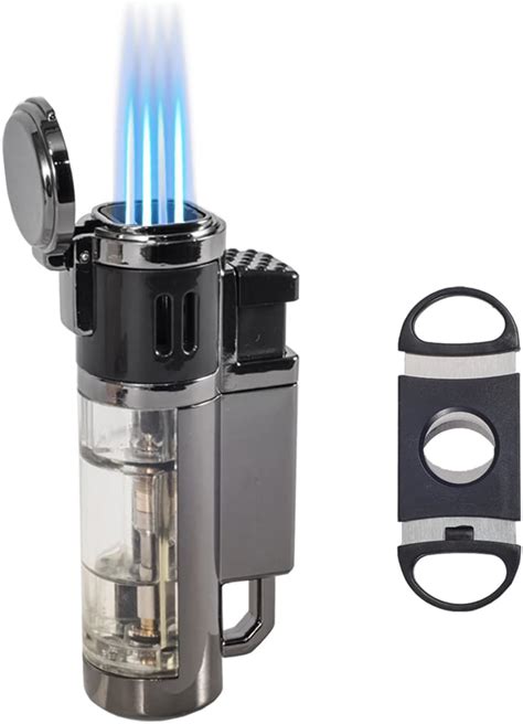 Jnfire Briquet Torche Au Butane Rechargeable Et Puissant Jets De