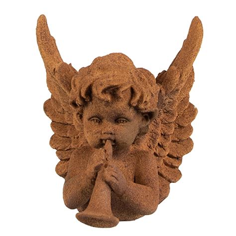 Clayre Eef Decoratie Beeld Engel 12 Cm Bruin Polyresin