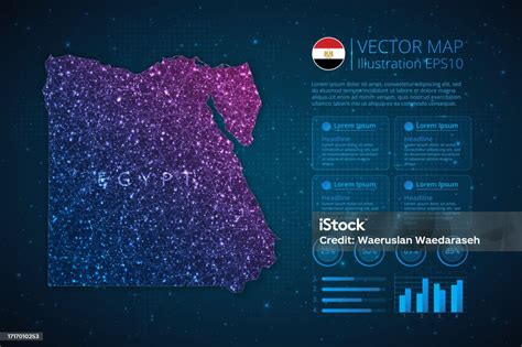 Ägyptenkarteninfografikvorlage Für Diagramm Grafik Präsentation Und