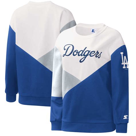 Women’s Los Angeles Dodgers Starter White/Royal Shutout Pullover
