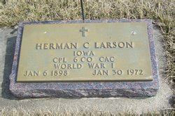 Herman Clifford Larson Find A Grave Gedenkplek