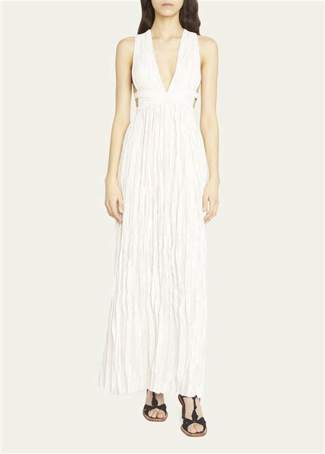 Ulla Johnson Mona Pleated Satin Cross Back Gown In 2023 Designer