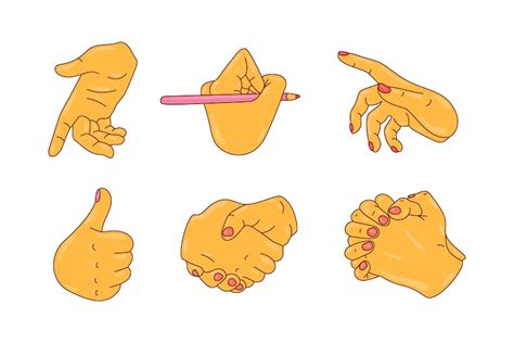 Premium Vector | Hand drawn emoji hands element