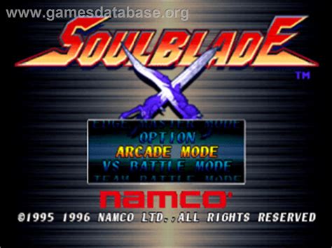 Soul Blade Sony Playstation Artwork Title Screen