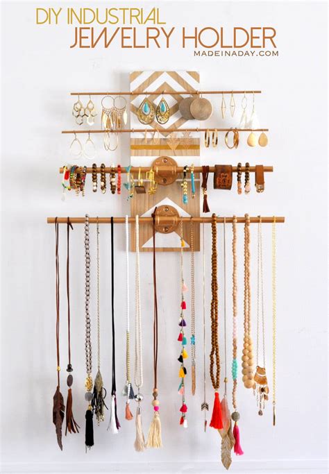 DIY Geometric Wall Jewelry Organizer | Made In A Day