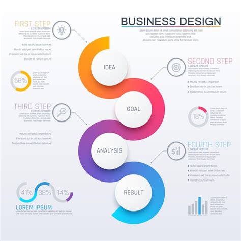 Premium Vector Business Infographic With Vector Round Elements