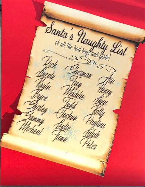 Santa S Naughty List Template