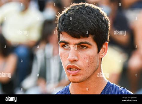 Carlos Alcaraz Of Spain During The Second Round At Roland Garros