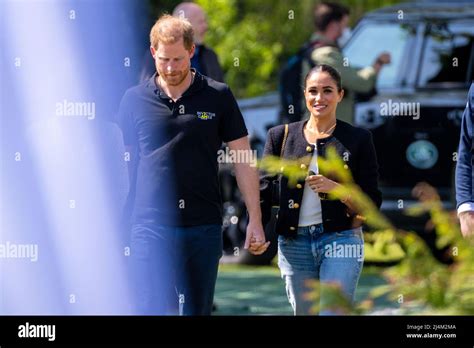 Prince Harry Duke Of Sussex And Meghan Markle Duchess Of Sussex At Jaguar Land Rover Driving