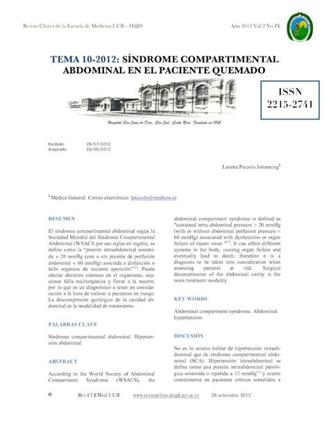 Pdf Tema S Ndrome Compartimental Abdominal Intraabdominal