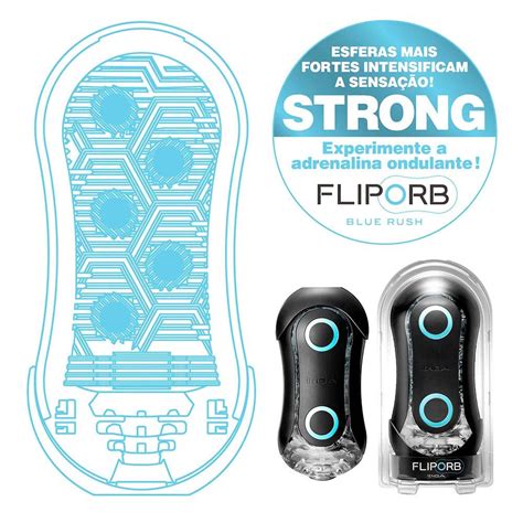 Masturbador Masculino FLIP ORB Strong Blue Rush Sex Shop Loja Do Prazer