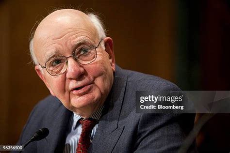 32 Former Fed Chairman Paul Volcker At Senate Banking Hearing Stock