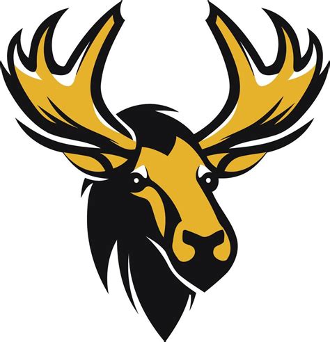 Moose Head Logo With Golden Antlers 49426087 Vector Art At Vecteezy