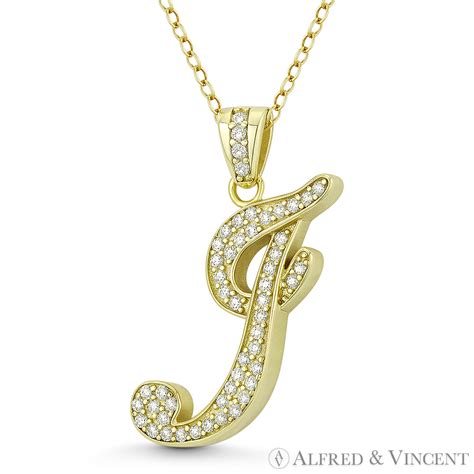 Initial Letter W Cursive Script Cubic Zirconia Crystal Pendant In