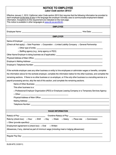 Notice To Employee Fill Out Sign Online Dochub