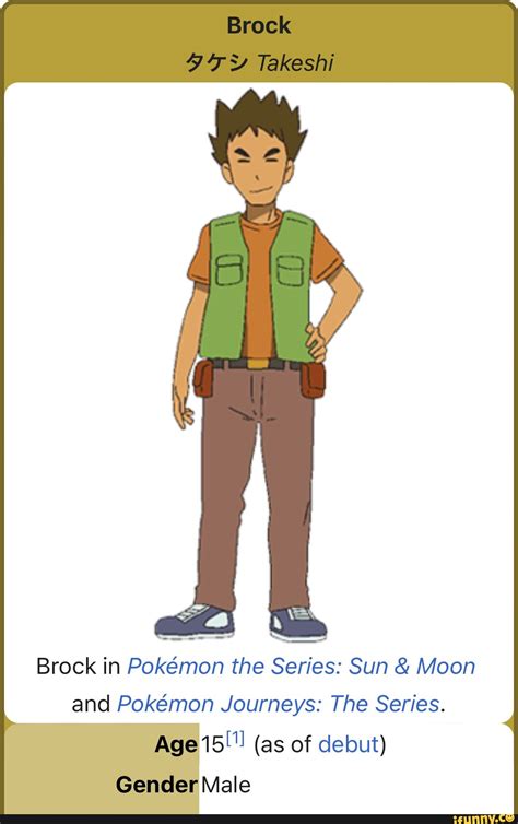 Brock Takeshi I Brock In Pokemon The Series Sun And Moon And Pokmon