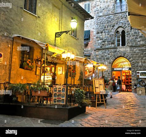 Street Cafe Evening Italy Europe Stock Photo Alamy