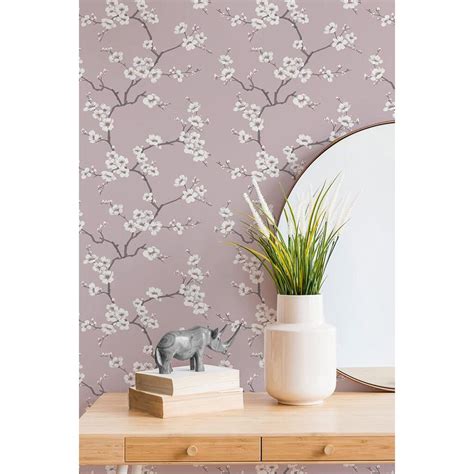 Graham And Brown Fresco Pink Apple Blossom Floral Wallpaper Studio