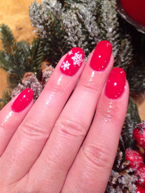 Christmas Nails Cnd Shellac Wildfire With Snowflakes ️ Christmas