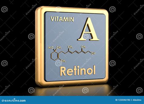 Vitamin A Retinol Icon Chemical Formula Molecular Structure Stock