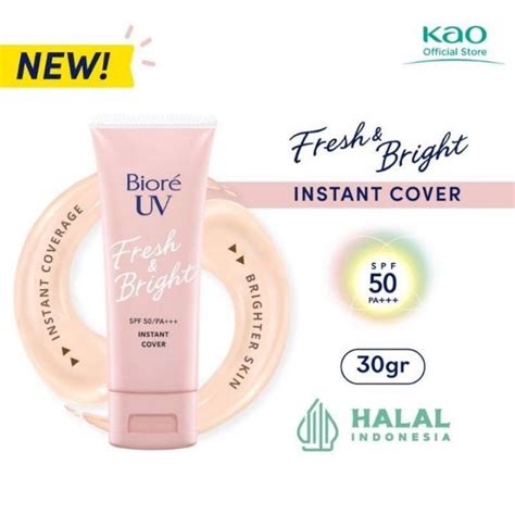 Jual Biore UV Fresh Bright Instant Cover Sunscreen SPF 50 PA