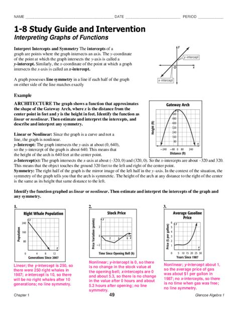 Fillable Online Glencoe Algebra 1 Study Guide And Intervention PDF