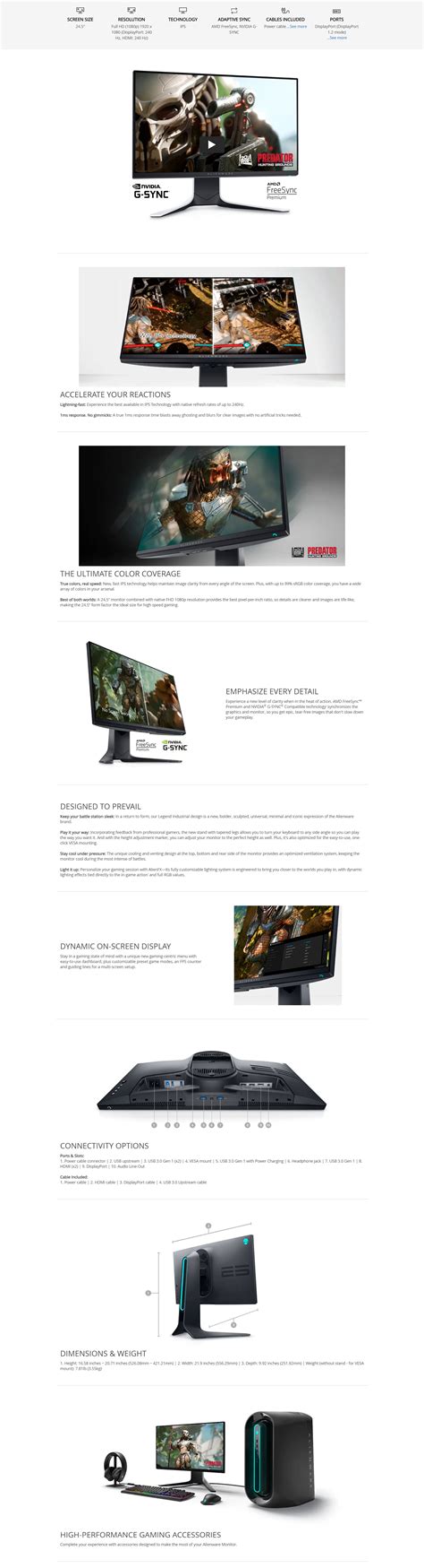 Buy Dell Alienware AW2521HF Monitors Price in Pakistan