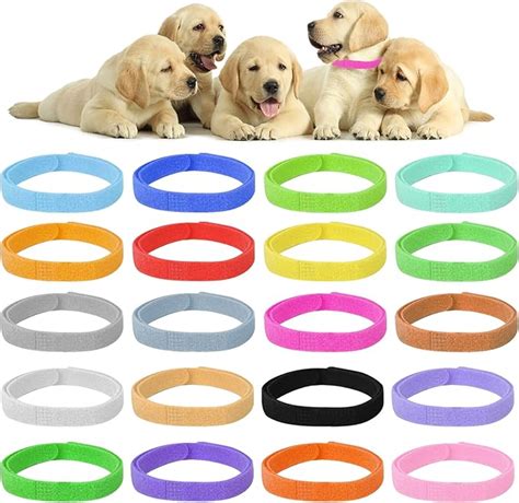 20 Colors Puppy Id Collars Whelping Collars Adjustable Puppy Bands