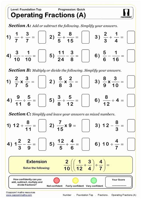 Simplifying Complex Fractions Worksheet